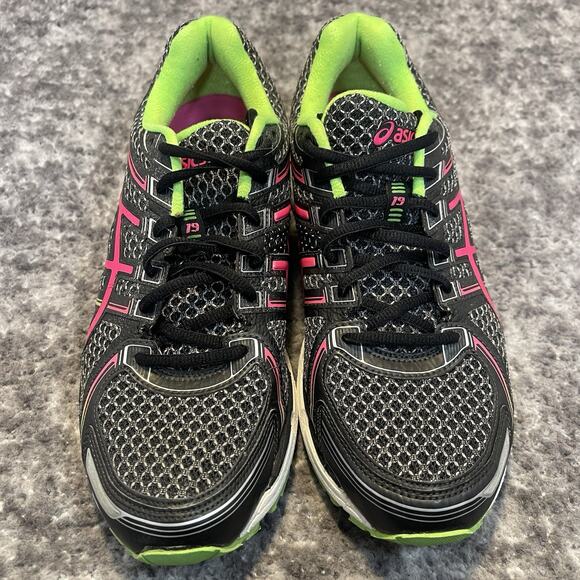 ASICS GEL-Kayano 19 Women’s 10 Running Shoes Black Pink Green T350N Sneakers - Picture 7 of 10